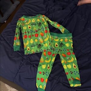 Little Sleepies Green Fruit and Veggie Pajama Set